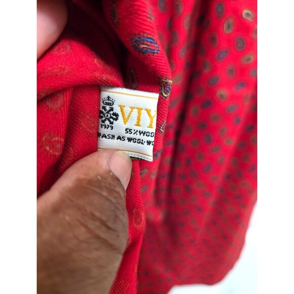 Vintage Nicole Ruiz Luiyella 80s Kid Y2k Cottage core Red Paisley Long Sleeve Dr - Picture 12 of 13